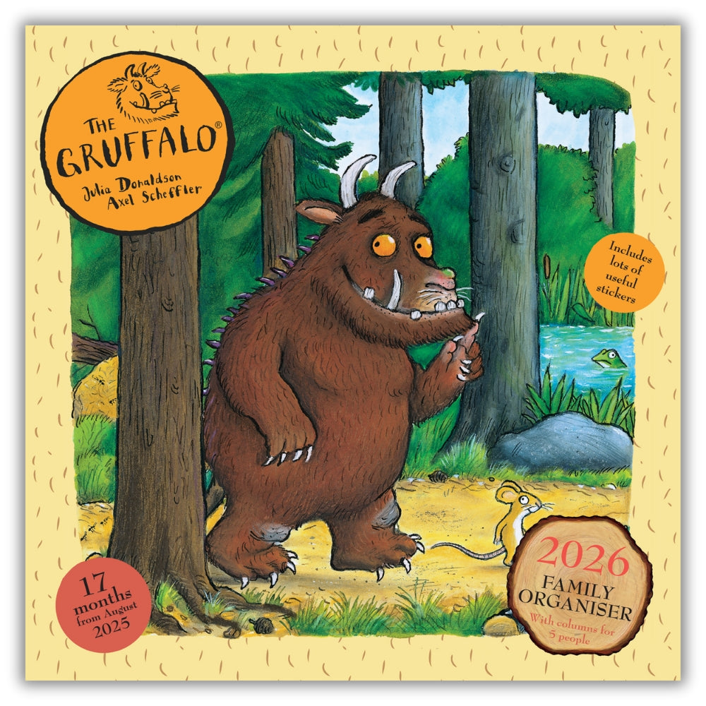 THE GRUFFALO 2026 FAMILY ORGANISER CALENDAR (WITH POCKET AND STICKERS)