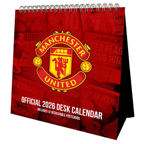 MANCHESTER UNITED FC 2026 DESK EASEL CALENDAR