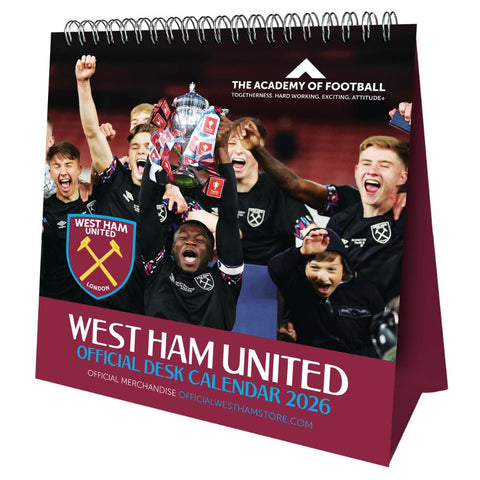 WEST HAM UNITED FC 2026 DESK EASEL CALENDAR