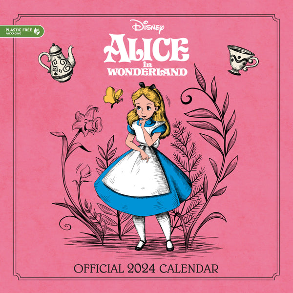 Alice In Wonderland 2024 Square Calendar (Plastic Free)