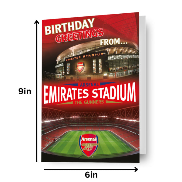 Danilo Promotions Limited Personalised Arsenal FC Birthday Card, Any Age Arsenal Football Card, Any Name Arsenal Birthday Greeting Card, Arsenal FC Birthday Cards,Multi,9 X 6 Inch
