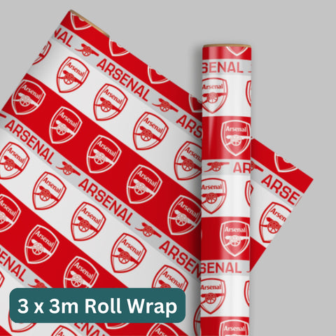 Arsenal FC 3m Roll Wrapping Paper - 3 Pack Bundle