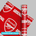 Arsenal FC 2 Sheets & 2 Tags Gift Wrap