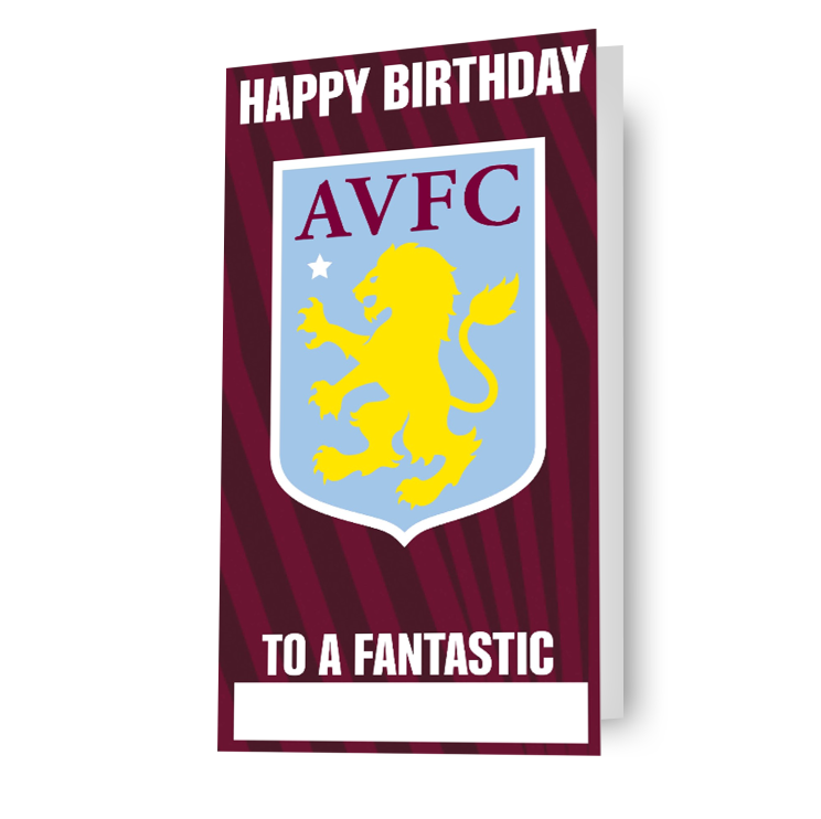 Aston Villa Personalised Crest Birthday Card