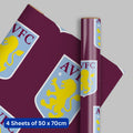 Aston Villa FC 4 Sheets & 4 Tags Gift Wrap