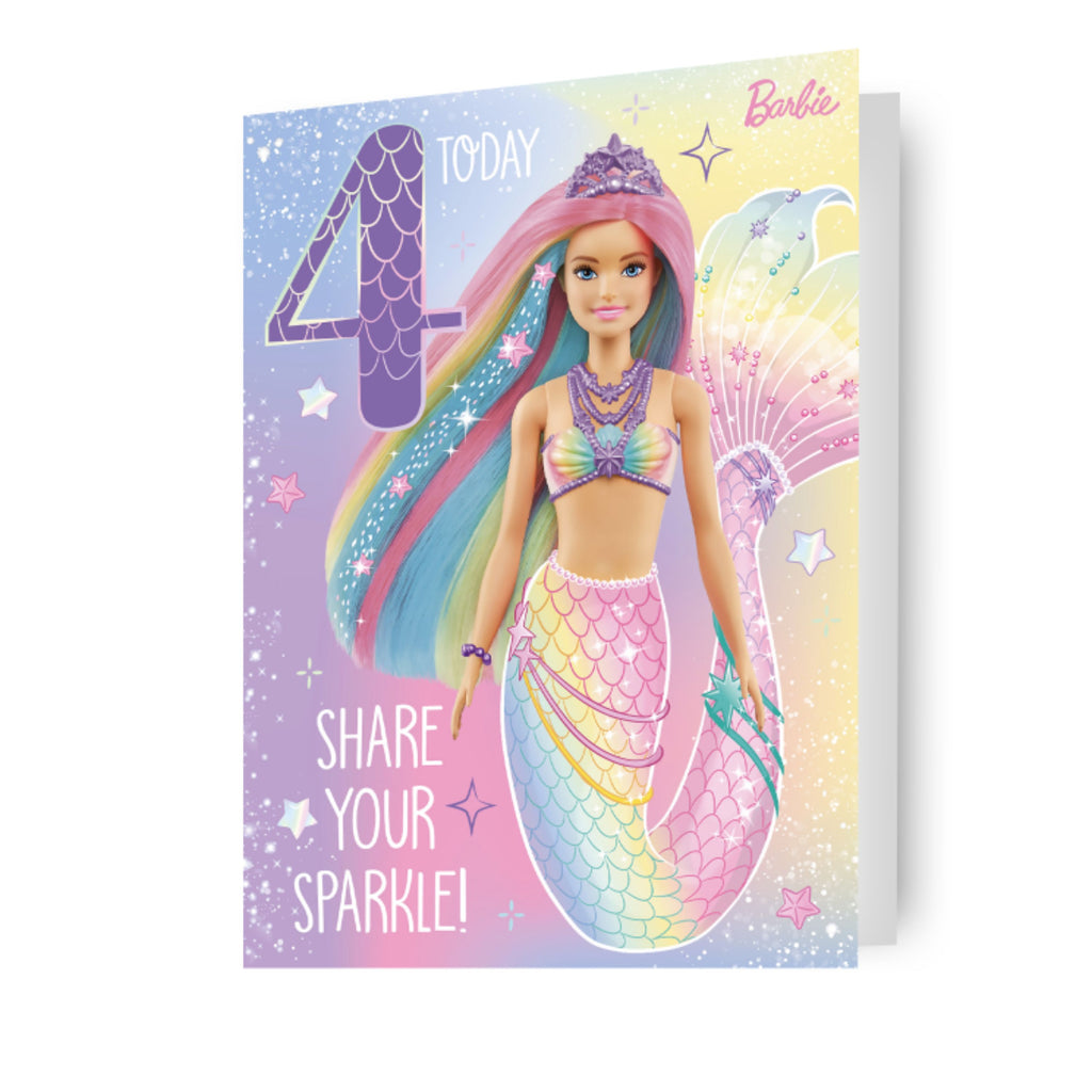 Barbie Age 4 Birthday Card