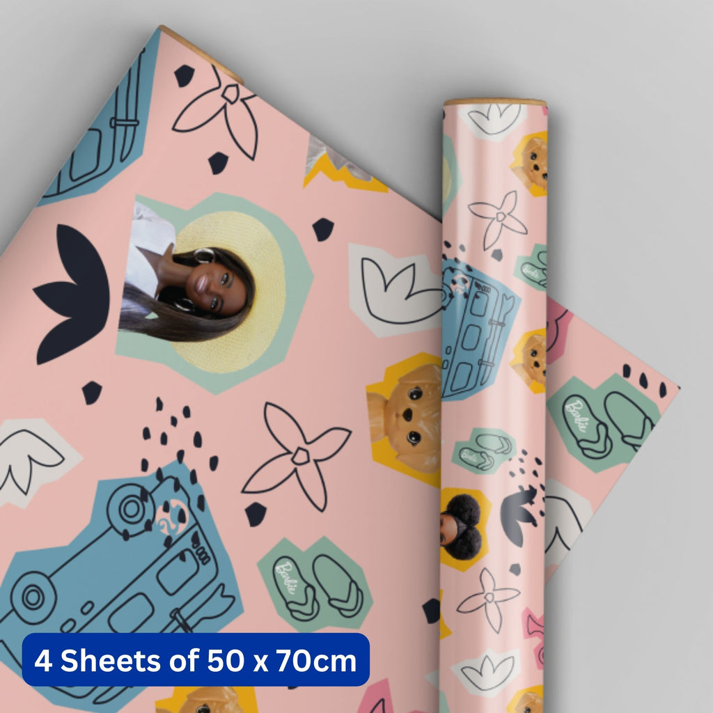 Barbie 4 Sheets & 4 Tags Gift Wrap Bundle
