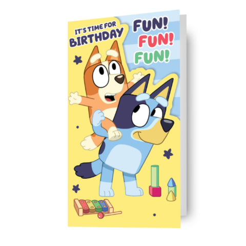 Danilo Promotions LTD Bluey Carte d'anniversaire pour enfants pour 5e  anniversaire - Carte d'anniversaire Bluey pour enfants - Carte  d'anniversaire
