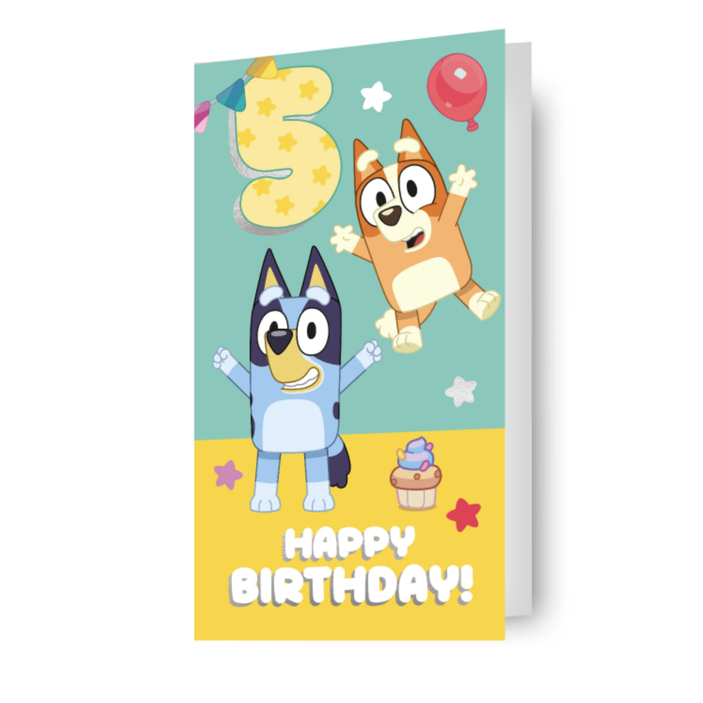Bluey Age 5 Birthday Card