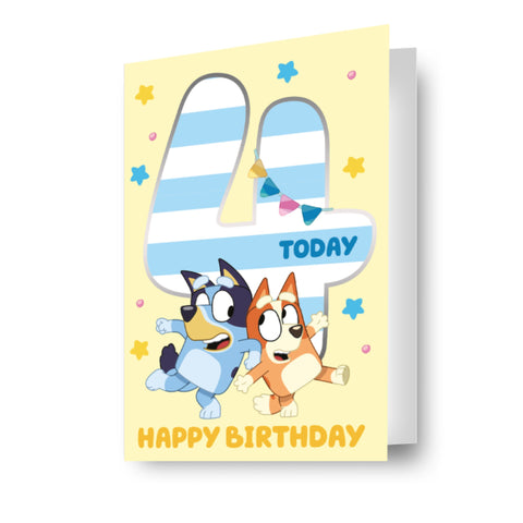 Bluey Age 4 Birthday Card