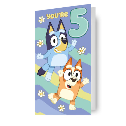 Bluey Age 5 Birthday Card