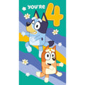 Bluey Age 4 Birthday Card With Stickers Included