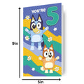 Bluey Age 5 Birthday Card With Stickers Included