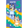 Bluey Age 5 Birthday Card With Stickers Included