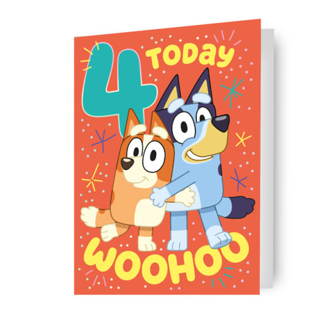 Bluey Age 4 Birthday Card