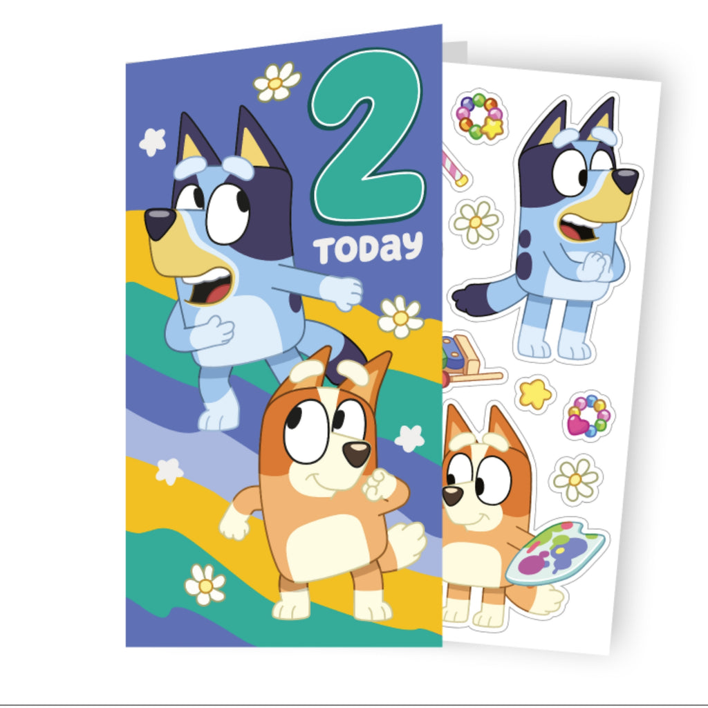 Bluey Age 2 Sticker Birthday Card