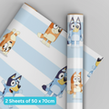 Bluey 2 Sheets & 2 Tags Wrapping Paper