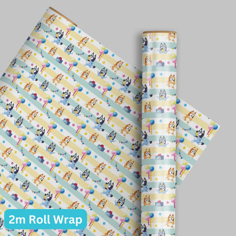 Bluey and Bingo Wrapping Paper Roll 2m