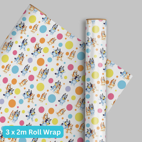 Bluey 2m Roll Wrapping Paper - 3 Pack Bundle