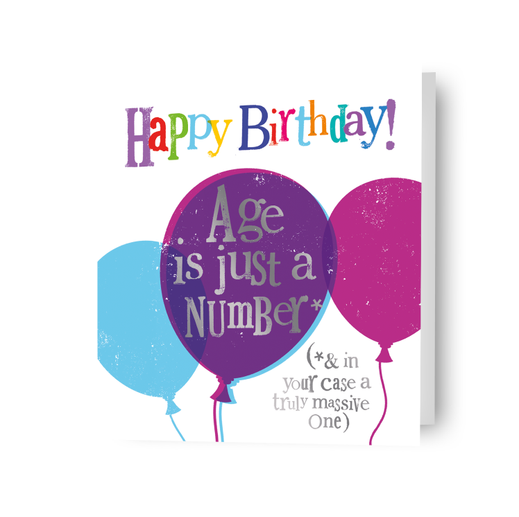 Brightside 'Age Is Just A Number' Birthday Card