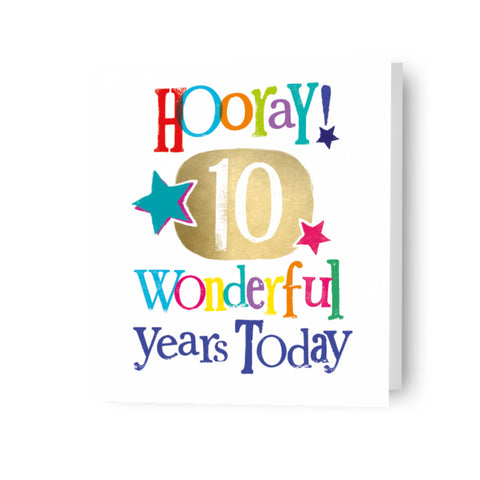 Brightside 'Hooray! 10' Birthday Card