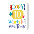 Brightside 'Hooray 10 Wonderful Years Today' 10th Birthday Card