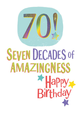 Brightside 70th Birthday Card