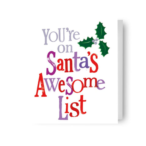 Christmas Card Brightside You're On Santa's Awesome List