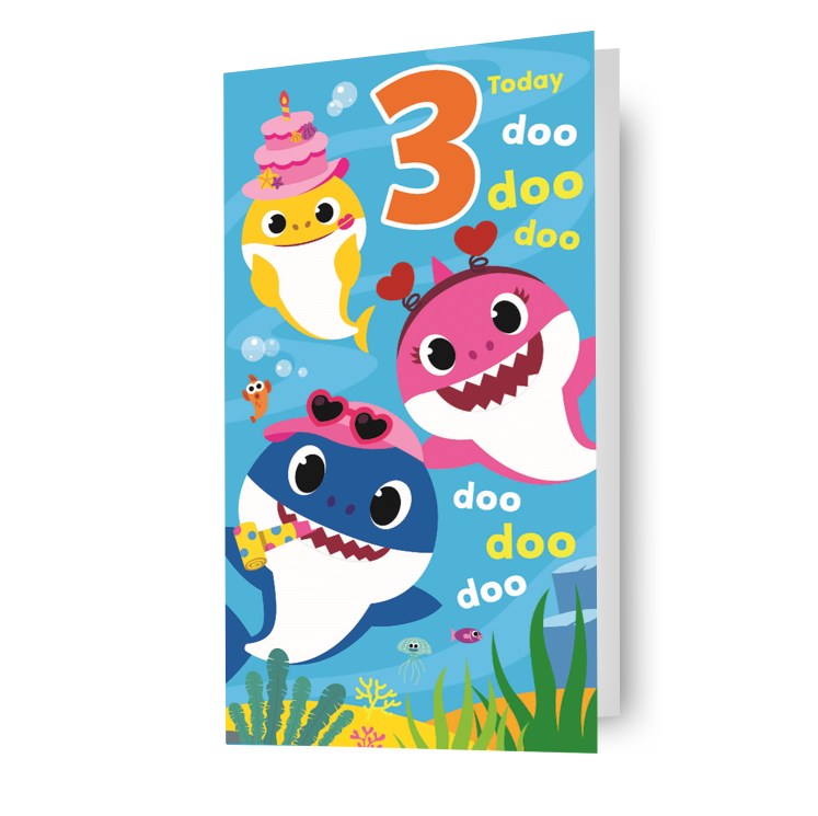 Baby Shark Age 3 Birthday Card