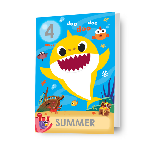 Baby Shark Personalise Age & Name Card With Sticker Sheet