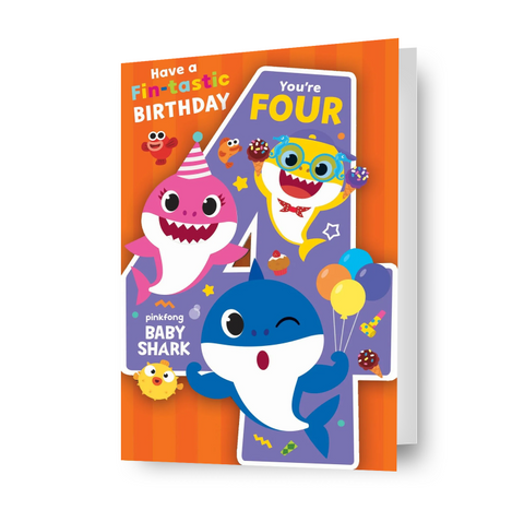 Baby Shark 'You're Four' Birthday Card