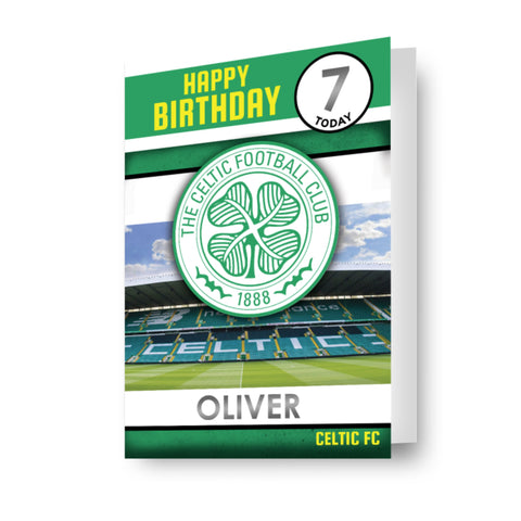 Celtic FC Personalise Birthday Card With Sticker Sheet