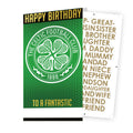 Celtic FC Personalise Birthday Card With Sticker Sheet
