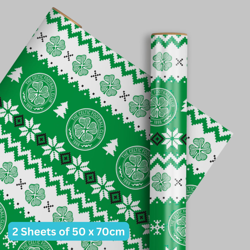 Celtic FC Christmas Wrap 2 Sheet 2 Tag