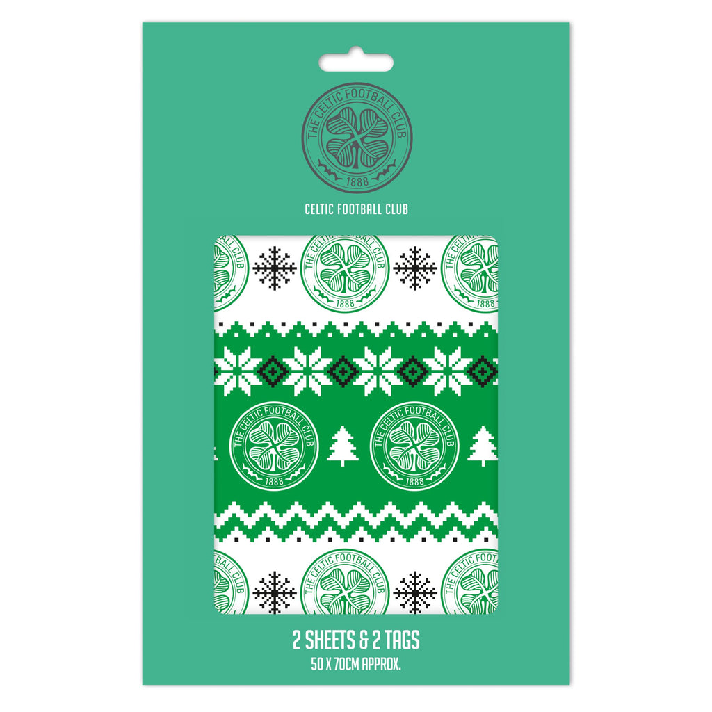 Celtic FC Christmas 2 Sheets & 2 Tags Gift Wrap