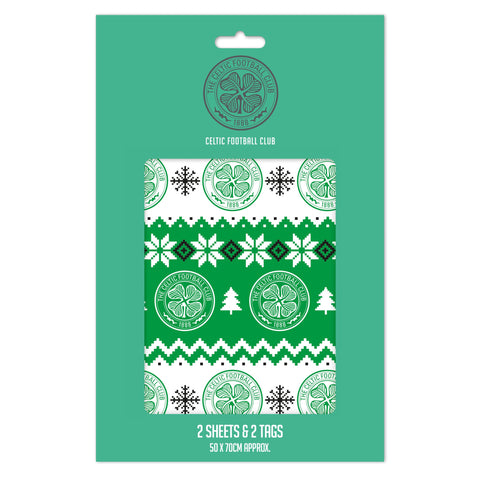 Celtic FC Christmas 2 Sheets & 2 Tags Gift Wrap