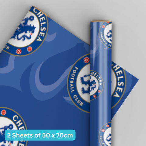 Chelsea FC 2 Sheets & 2 Tags Wrapping Paper