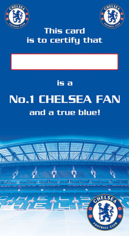 Chelsea FC Certificate Birthday Card