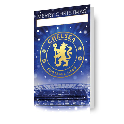 Chelsea FC Personalised Christmas Card With Sticker Sheet