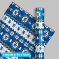 Chelsea FC Christmas 2 Sheets & 2 Tags Gift Wrap