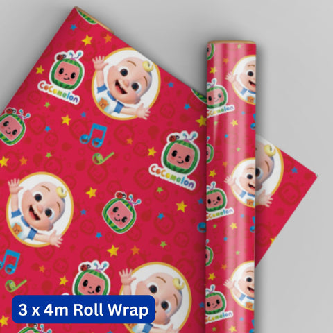 CoComelon 4m Roll Wrapping Paper - 3 Pack Bundle