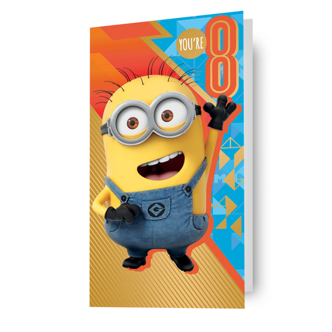 Despicable Me 3 Minion Age 8 Birthday Card