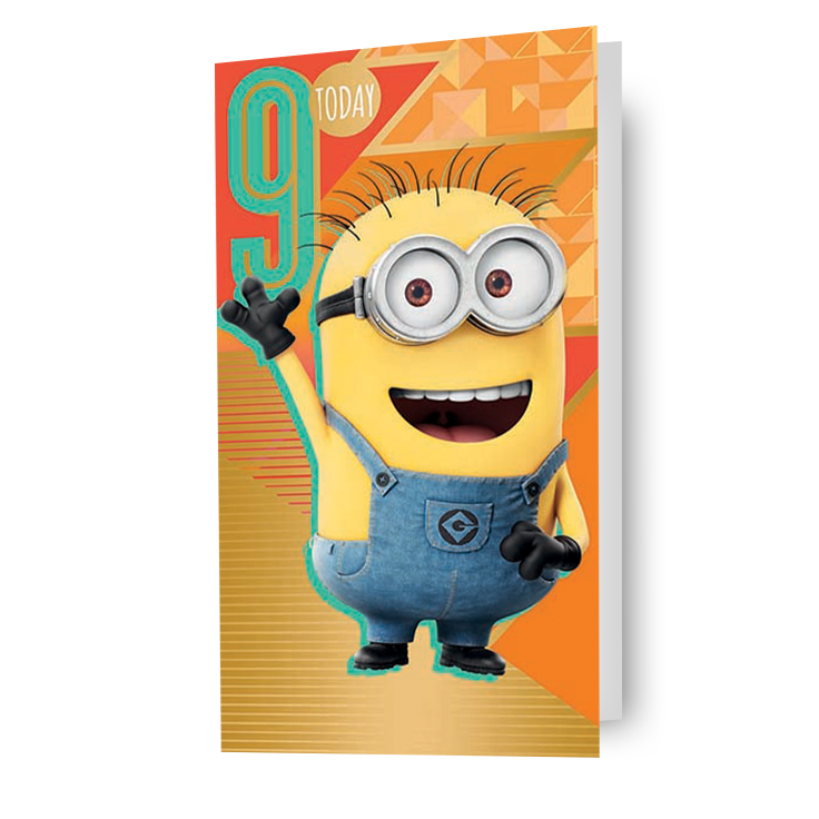 Despicable Me Minions Age 9 Birthday Card