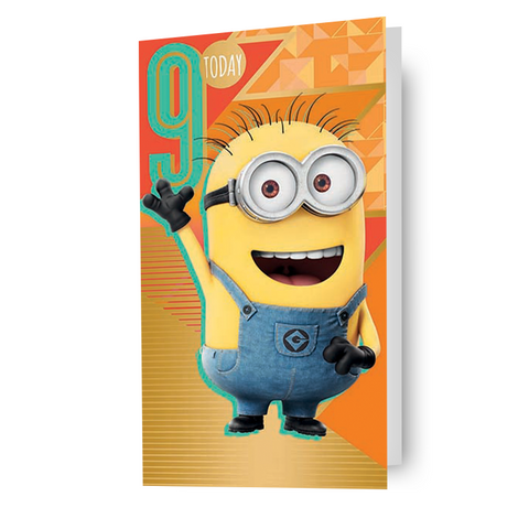 Despicable Me Minions Age 9 Birthday Card