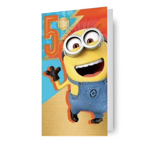 Despicable Me Minions Age 5 Birthday Card