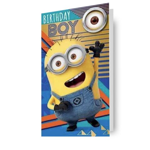 Despicable Me Minions Birthday Boy Badged Card