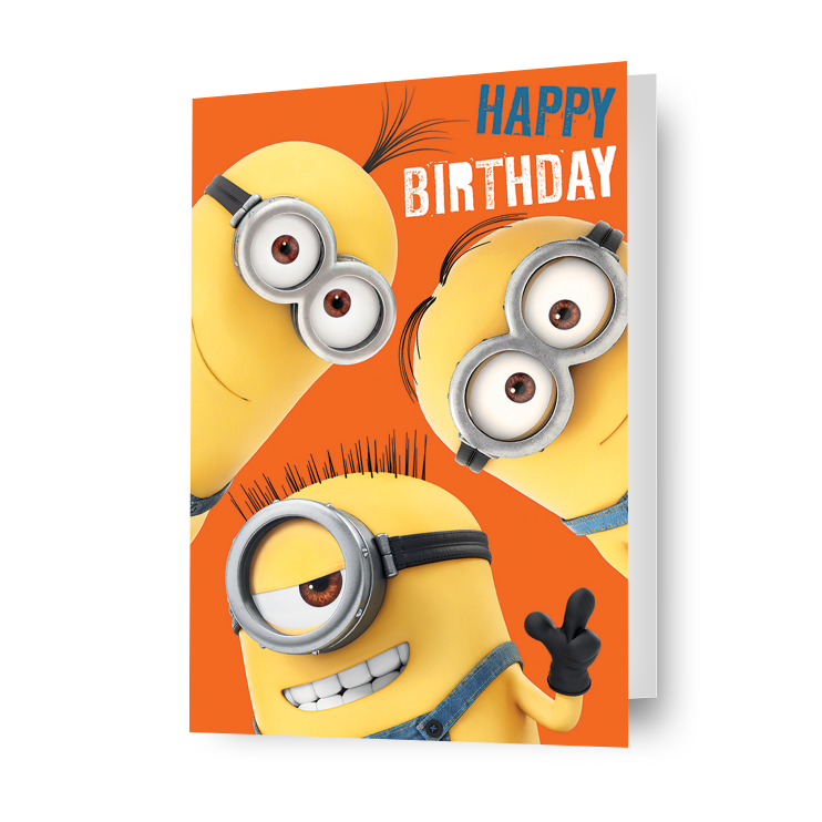 Despicable Me Minions Height Chart Pop Up Birthday Card