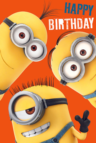 Despicable Me Minions Height Chart Pop Up Birthday Card