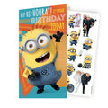 Despicable Me Personalise Birthday Card With Sticker Sheet