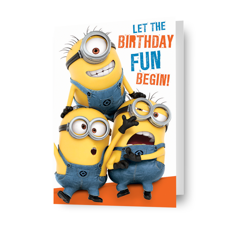 Biglietto d'auguri per porta Minion Cattivissimo me